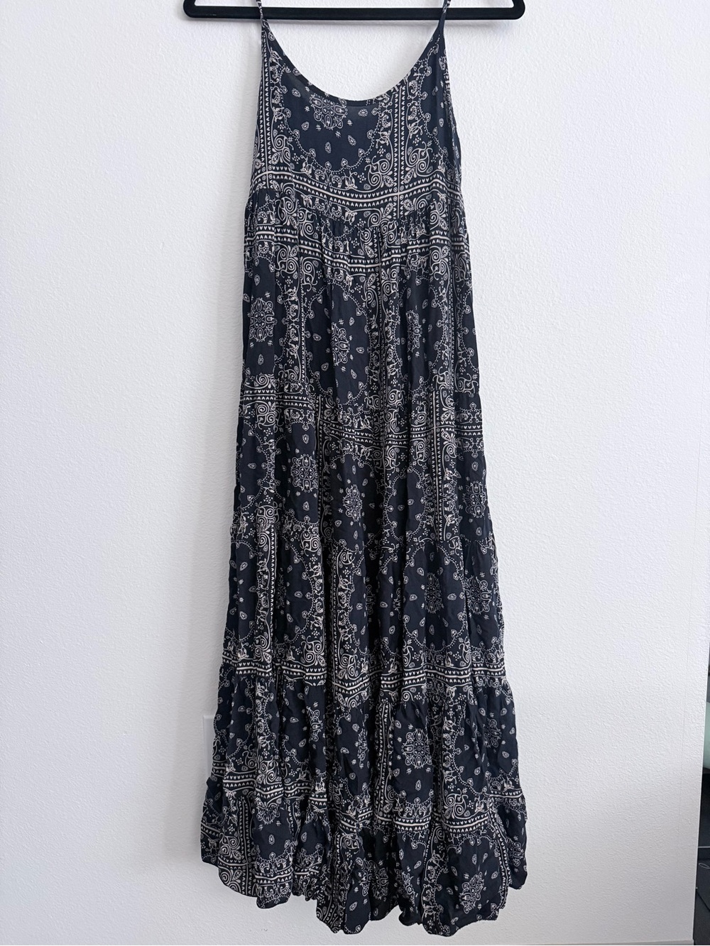 Women's Black Bandana-Print Maxi Skirt